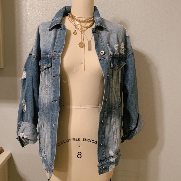 Denim jacket distressed - Picture 1 of 1